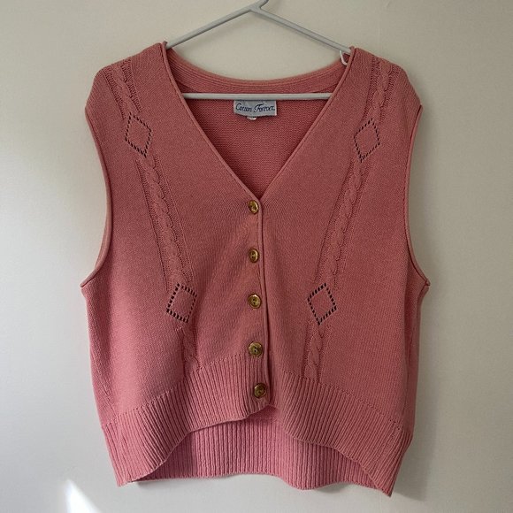 Vintage Pink Sweater Vest - Picture 1 of 4